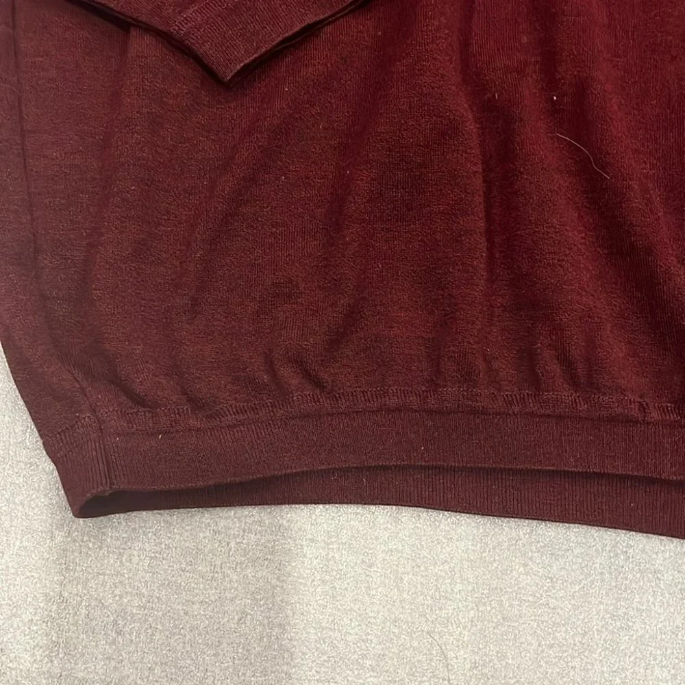[XL] VTG St Croix Sweater Mens Burgundy Pullover Ribbed Knit Long Sleeve Stretch - Picture 3 of 5